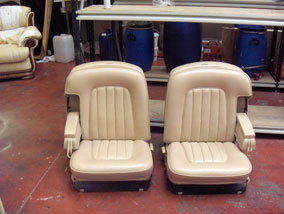 Cream leather rolls royce seats