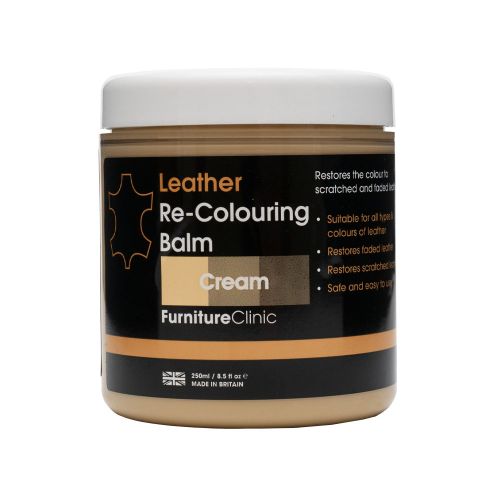 Furniture Clinic Leather Recoloring Balm (8.5 fl oz) - Leather Color Restorer for Furniture, Repair Leather Color on Faded & Scratched Leather Couches