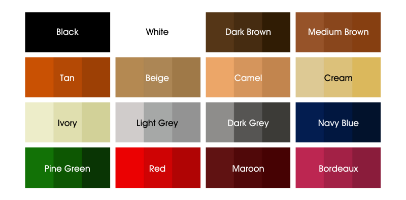 Leather Colour Chart